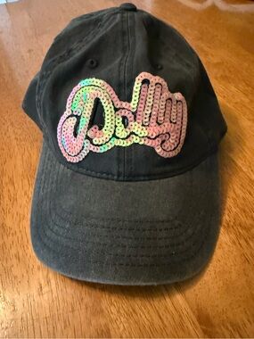 NWOT Dollywood Sequined Black Baseball Cap